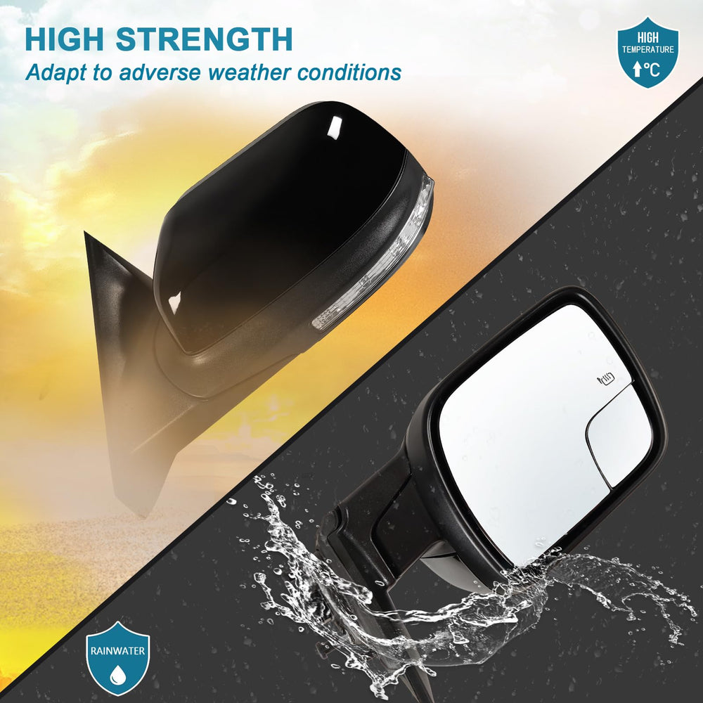 Lqito replacement mirror fits 2011-2019 Explorer without power folding