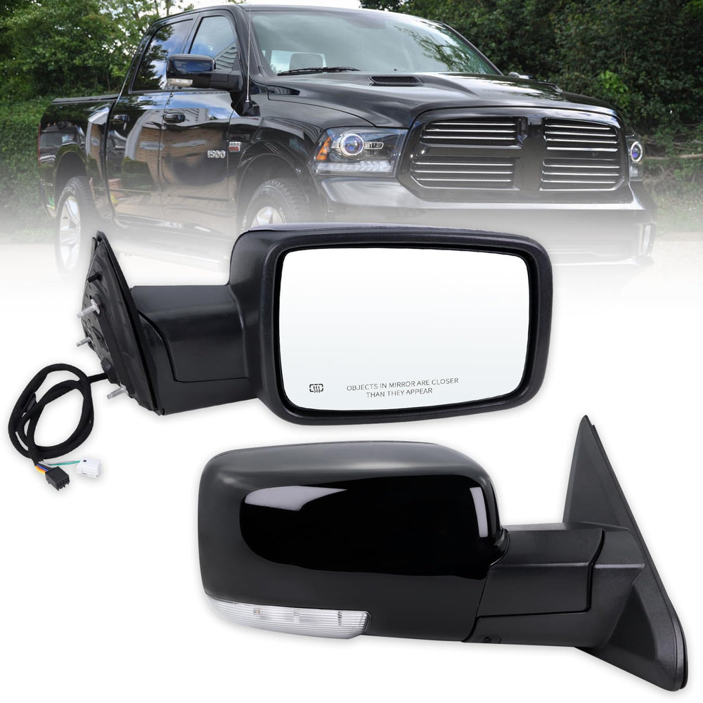 Lqito right passenger mirror with heated glass for Ram enhances visibility in cold weather.