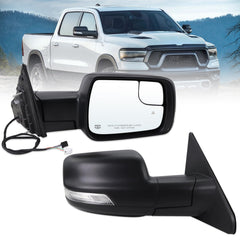 Lqito right passenger side mirror for Ram 1500 improves rearward visibility in all lighting