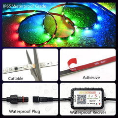 Lrimauix cuttable RV LED strip fits irregular spaces with easy DIY installation.
