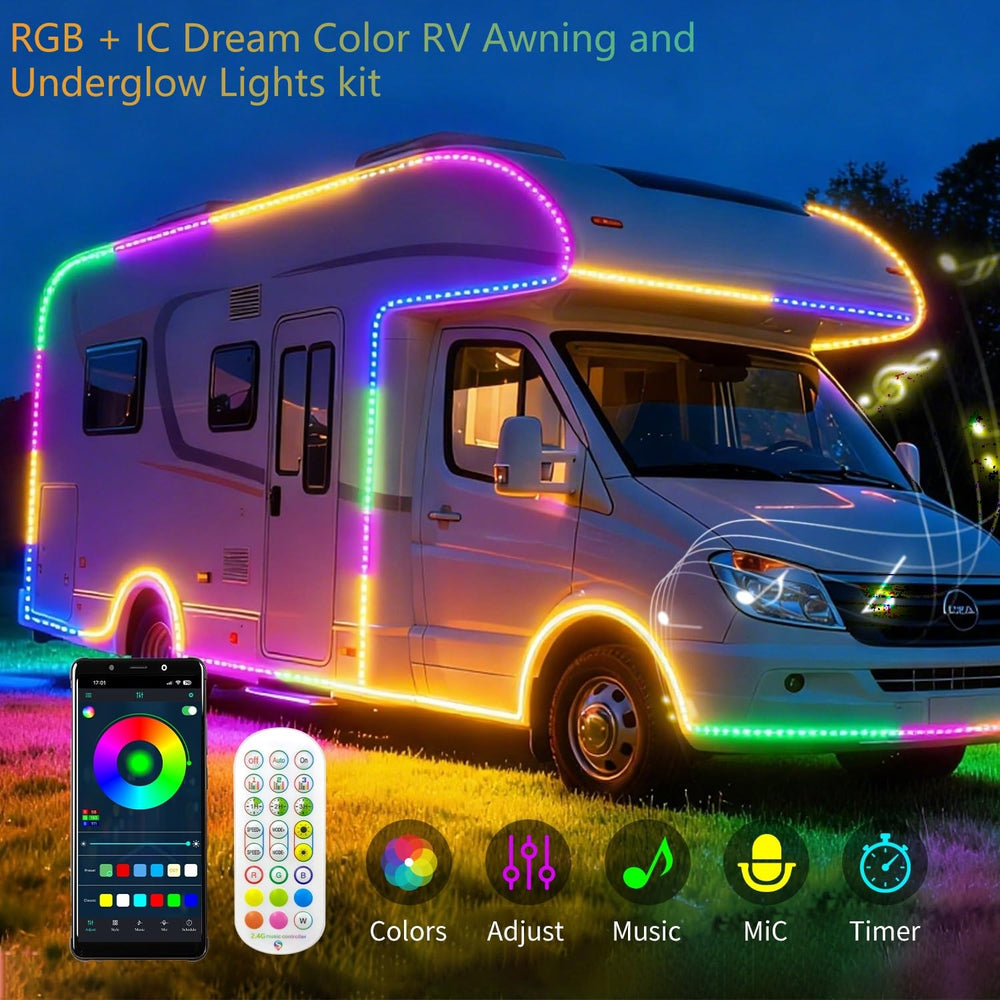 Lrimauix music-sync camper LED light changes with beat for parties.