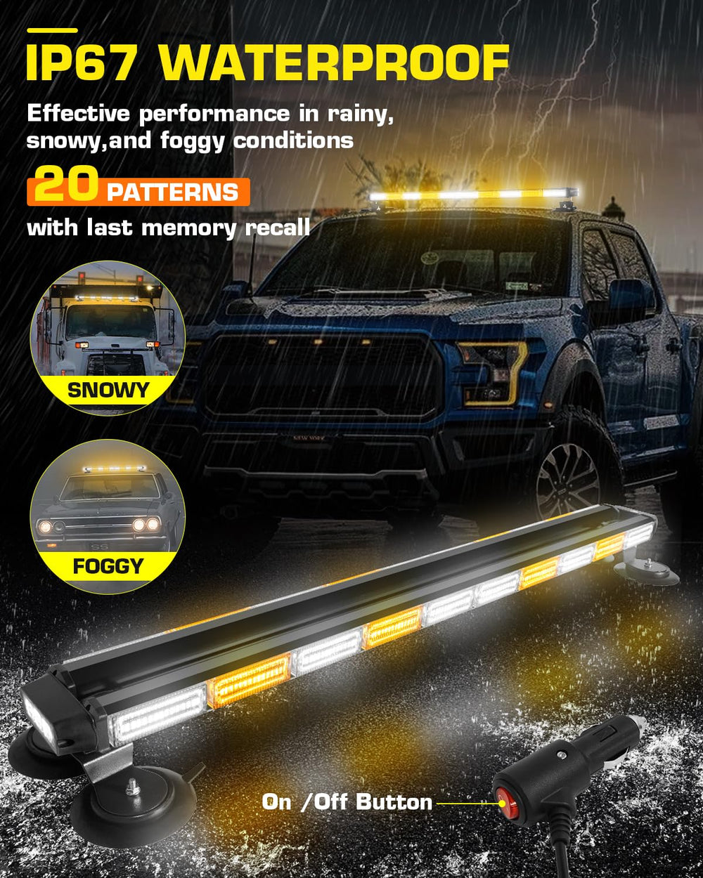 LRTER light bar suitable for trucks and construction vehicles during emergencies