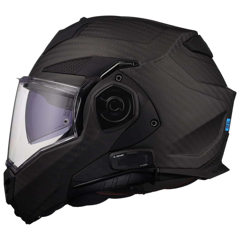 LS2 Advant X built-in sun shield offers versatile glare control.