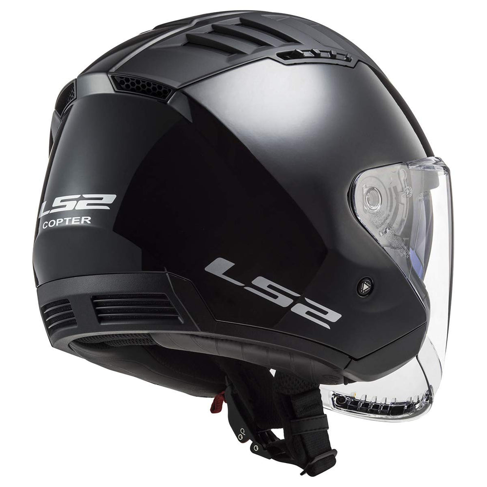 LS2 Copter open face helmet, side view, breathable padding for all-day comfort.
