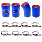 LSDZWORK turbo intercooler boots kit, outer blue inner red visible, durable seals for diesel engines.