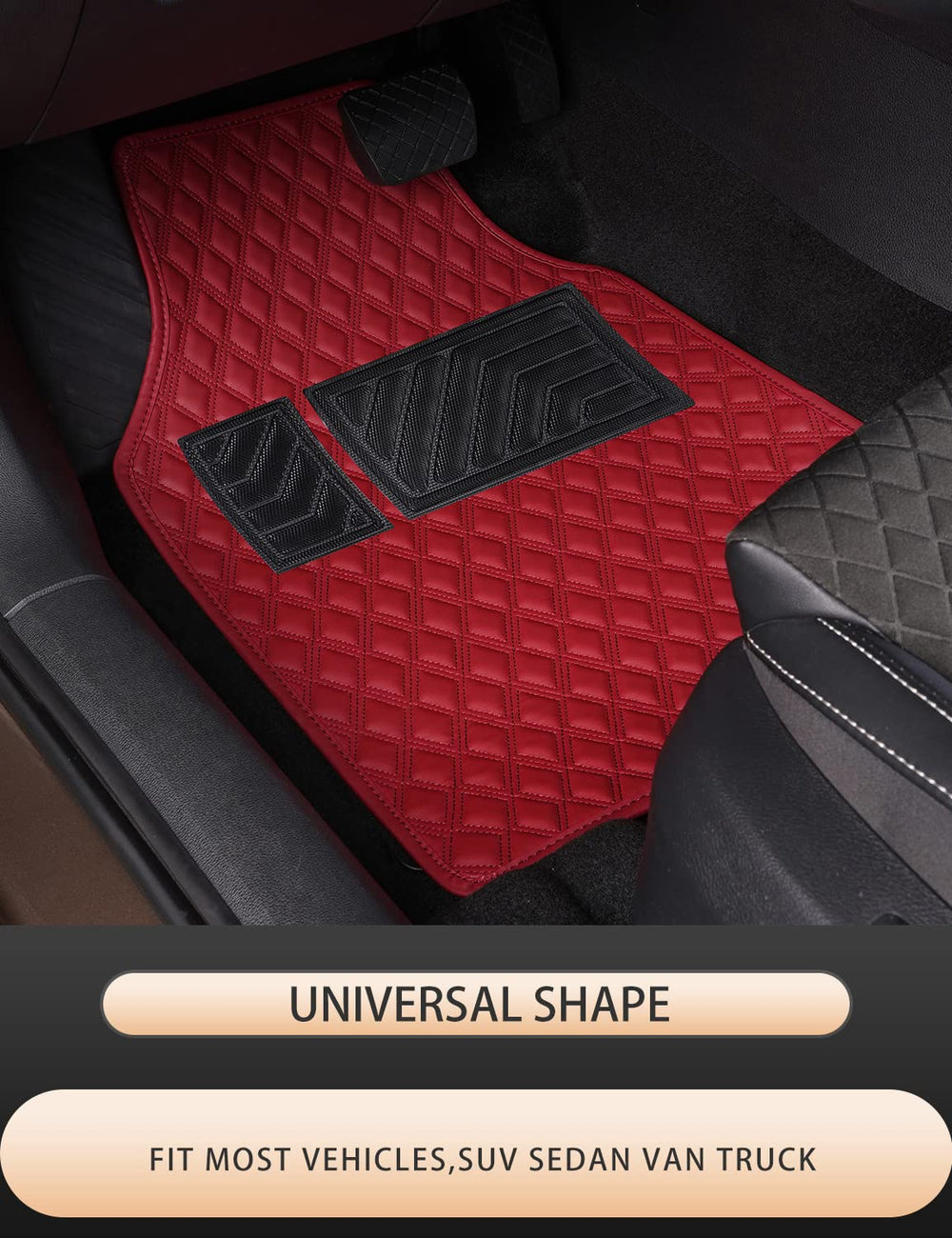 LSXUANCHU faux leather heel pad mat shows durable, non slip driving surface.