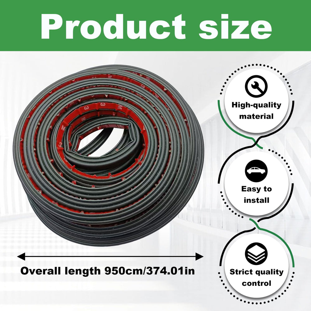 LTDCVTR thickened rubber weather strip provides durable protection against dust and water.