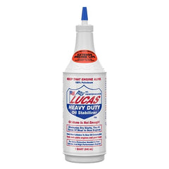Lucas Oil 10001 label close-up emphasizing petroleum-based formulation.