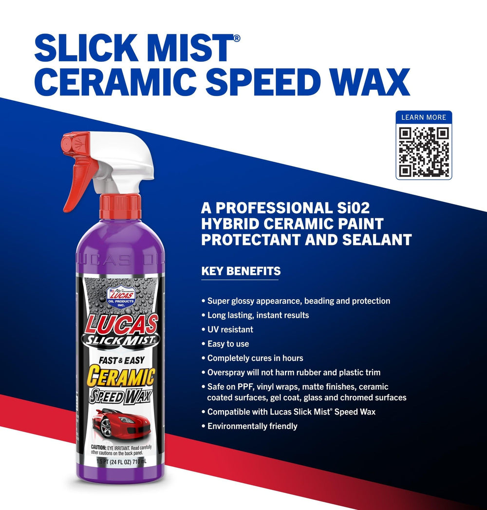 Lucas Oil Slick Mist Ceramic Speed Wax surface gloss demonstrates a deep shine and beading.