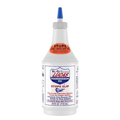 Lucas Oil Transmission Fix bottle label provides clear usage guidance