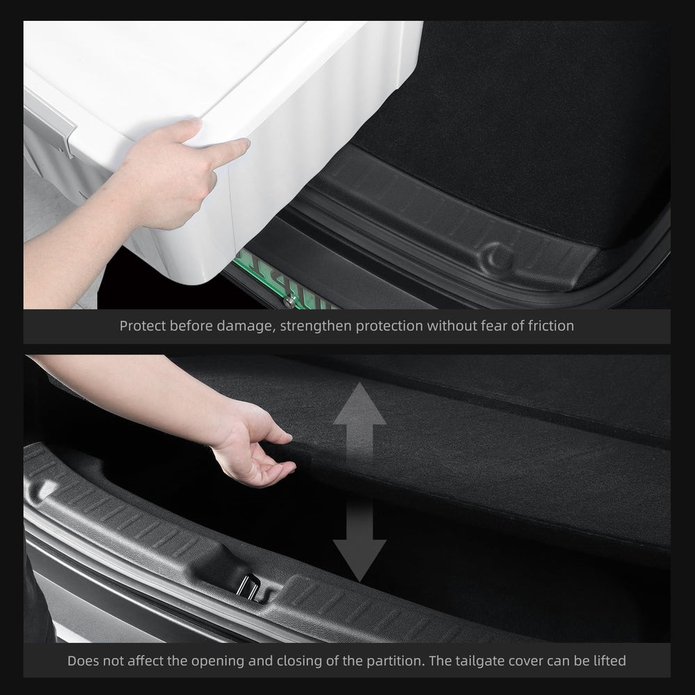 LUCKEASY All-weather protection guards rear bumper against spills.