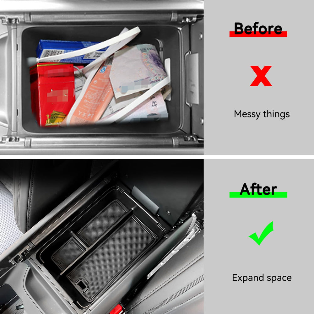 LUCKEASY easy-install center console organizer for Santa Fe fits quickly.