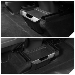 LUCKEASY Model Y 2nd-row storage under floor reduces clutter.