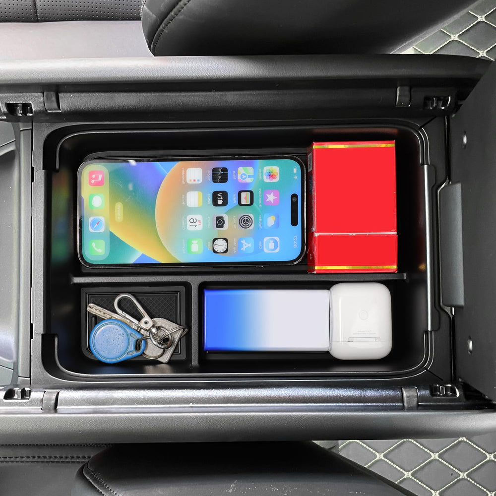 LUCKEASY storage box with multi compartments for Santa Fe keeps essentials organized.