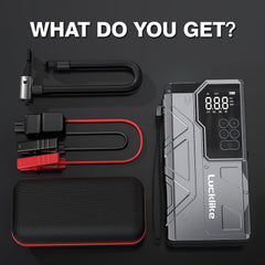 Lucklike W210 jumper cables with secure clamps.