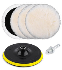 LUCKUT 6-inch wool polishing pads set for versatile buffing tasks