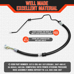 Lucky Seven packaging shows included power steering hose line for easy setup.