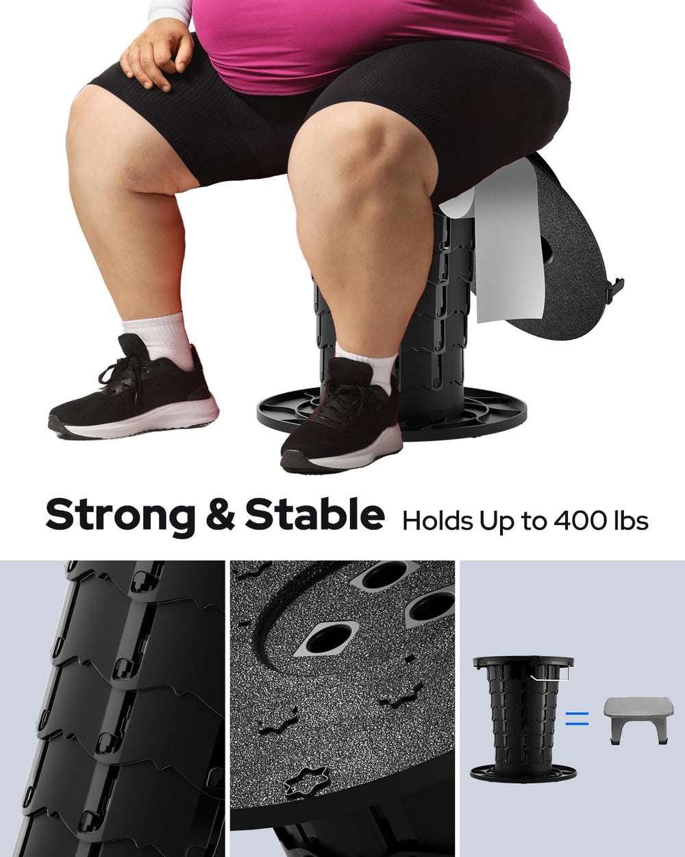 LuckyNov triple-spring stability keeps the toilet steady on uneven ground.