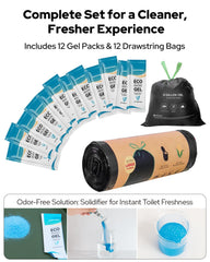 LuckyNov waste bags and gel included help manage waste discreetly.