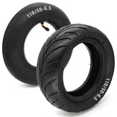 LuckySlycyc 110/50-6.5 tire sideview highlighting durable construction for small scooters.