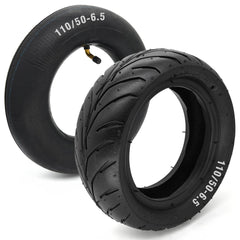 LuckySlycyc 110/50-6.5 tire sideview highlighting durable construction for small scooters.
