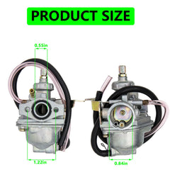 LuckySlycyc CRF50 carburetor side view showing compact fit.