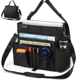 LUCMO car seat organizer front-seat tablet compartment keeps devices within reach.