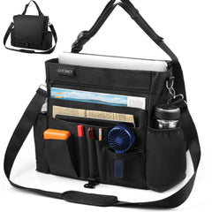 LUCMO car seat organizer front-seat tablet compartment keeps devices within reach.