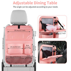 Easy installation of LUCMO backseat organizer in minutes, pink color