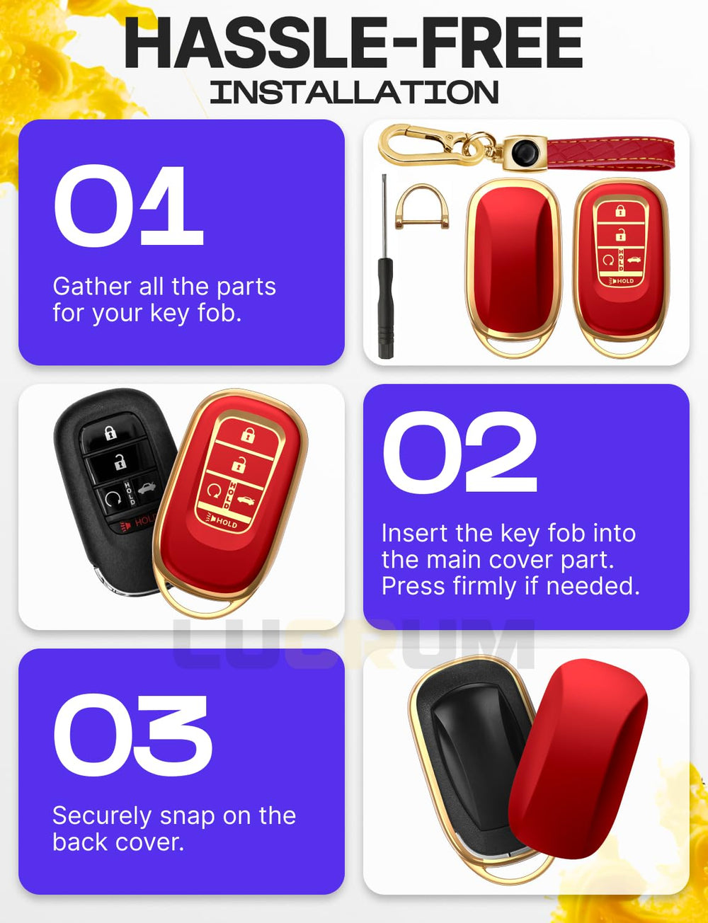 Honda compatibility guide helps verify correct fob fit for Lucrum cover.