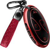 Lucrum Hyundai key fob cover in red and black with enhanced protection