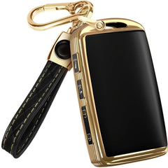 Lucrum Mazda key fob cover in black and gold protects against scratches with TPU.