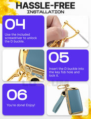 Lucrum fob cover on bag clip demonstrates convenient carry option.