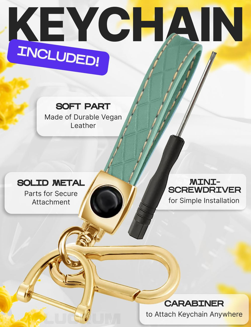 Metal carabiner from Lucrum for secure clipping to a bag or belt