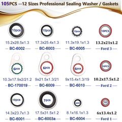 Lucstar O-rings collection shows varied sizes for versatile A/C sealing needs.