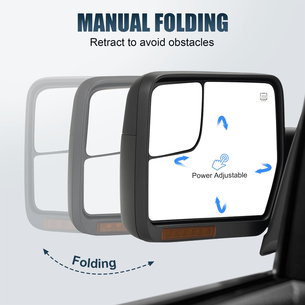 LUCTEND left mirror with reflective strip for precise alignment