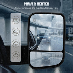 LUCTEND tow mirror with LED turn signal enhances visibility during lane changes.