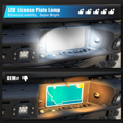 LUDARM LED license plate light back view highlighting housing fitment