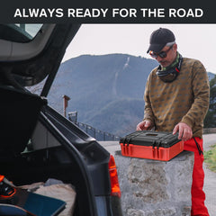 LUGECASE compact storage fits in vehicle or garage for quick access