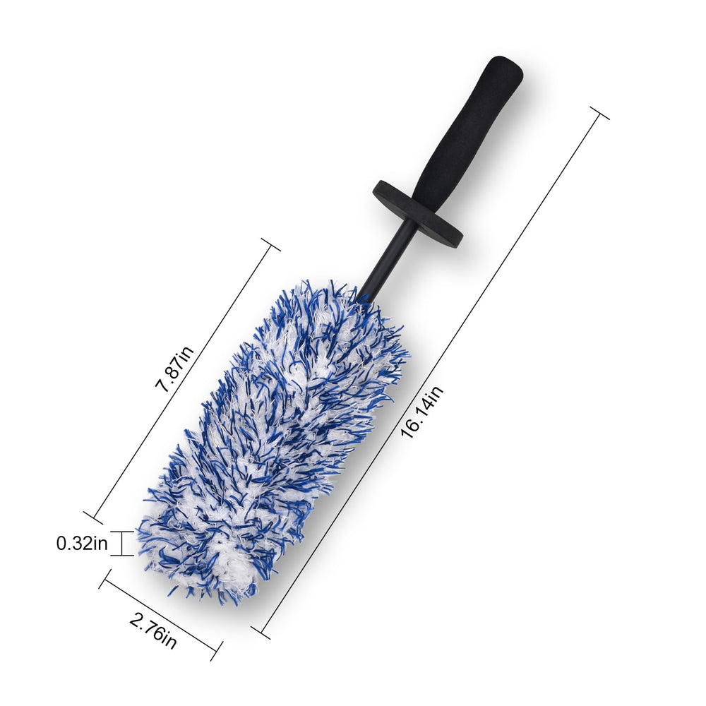 LUKCOZMO car wheel detailing brush reaches tight areas with flexibility.