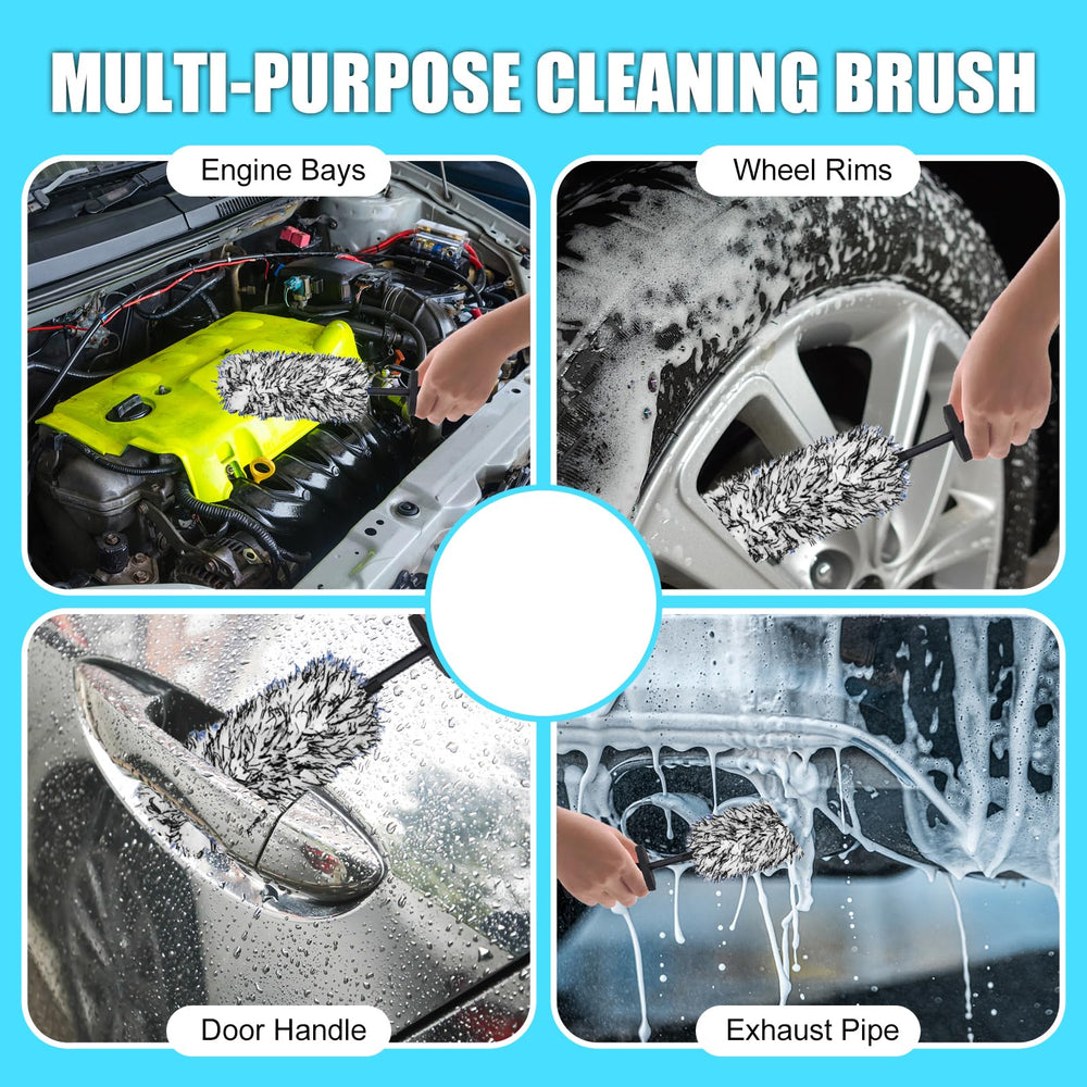 LUKCOZMO car wheels detailing brush uses ultra-fine fiber for gentle cleaning
