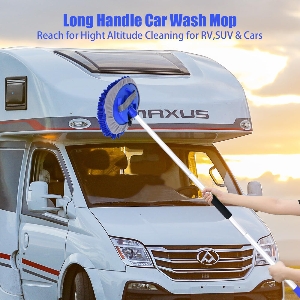 LUKCOZMO chenille microfiber head provides scratch-free cleaning on car surfaces.