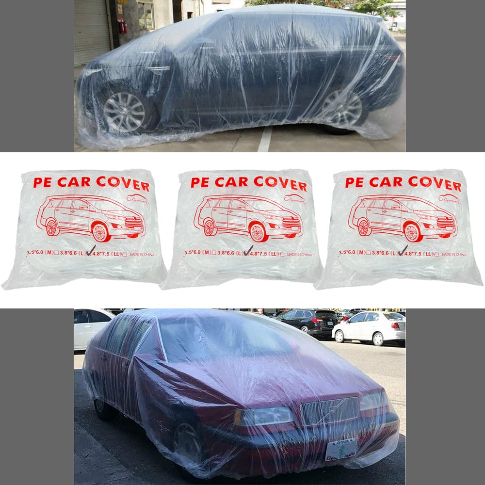 LuliKa universal-fit clear cover with elastic bottom on car, easy all-around secure.