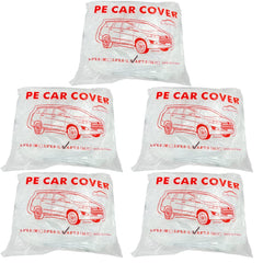 LuliKa clear plastic car cover with elastic edges shields vehicle moisture