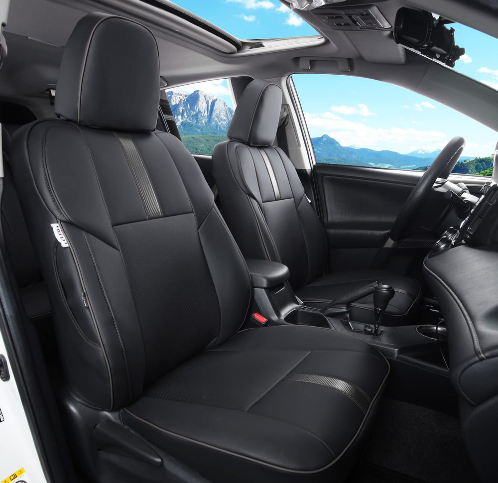 LuluDa Rav4 custom-fit black seat cover for 2013-2018 models.