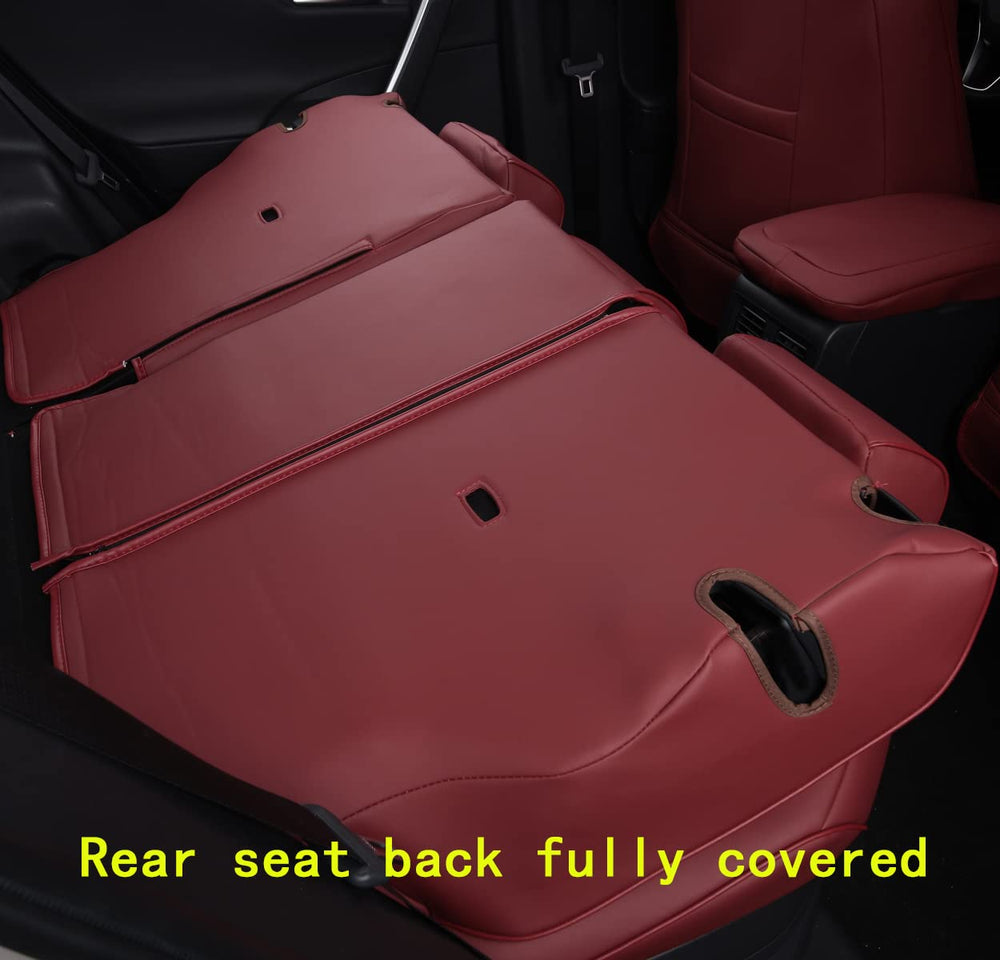 Close-up of LuLuDa waterproof faux leather texture on seat cover
