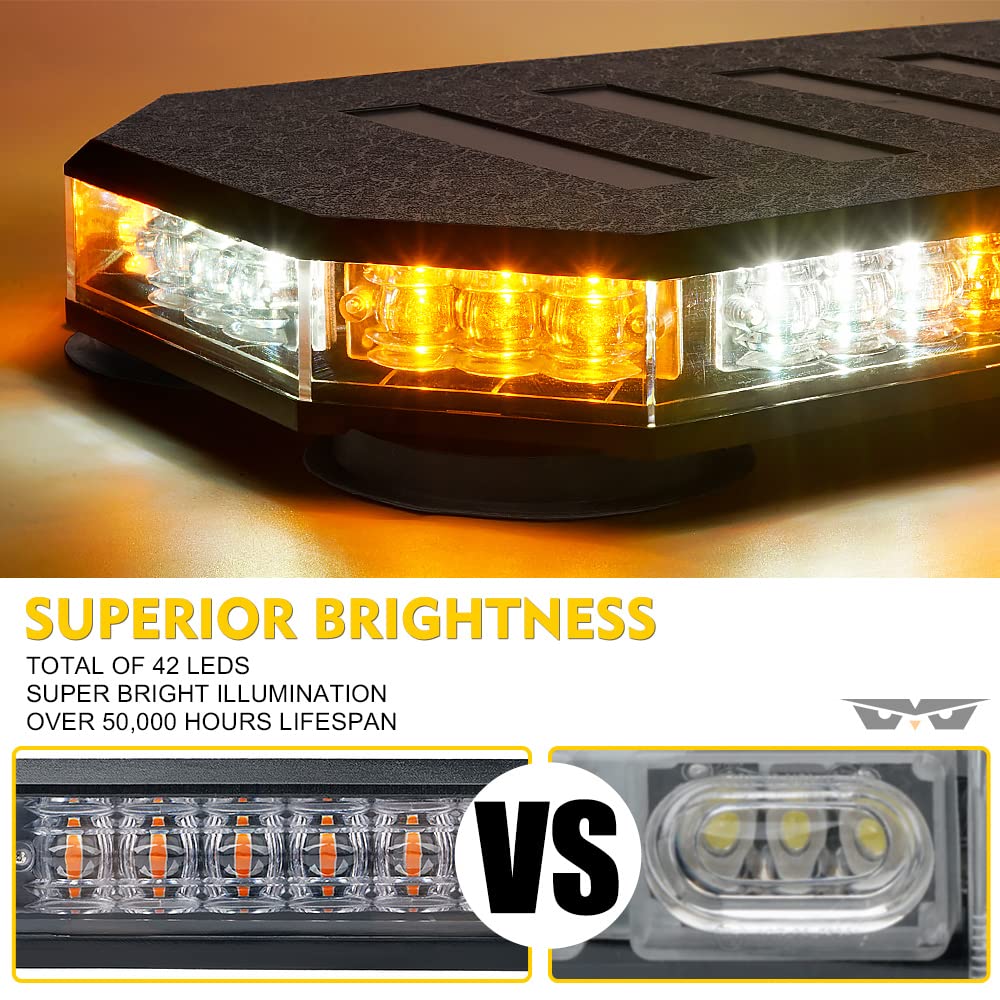 LUMENIX 42 LED white roof top strobe beacon for nighttime signaling on trucks