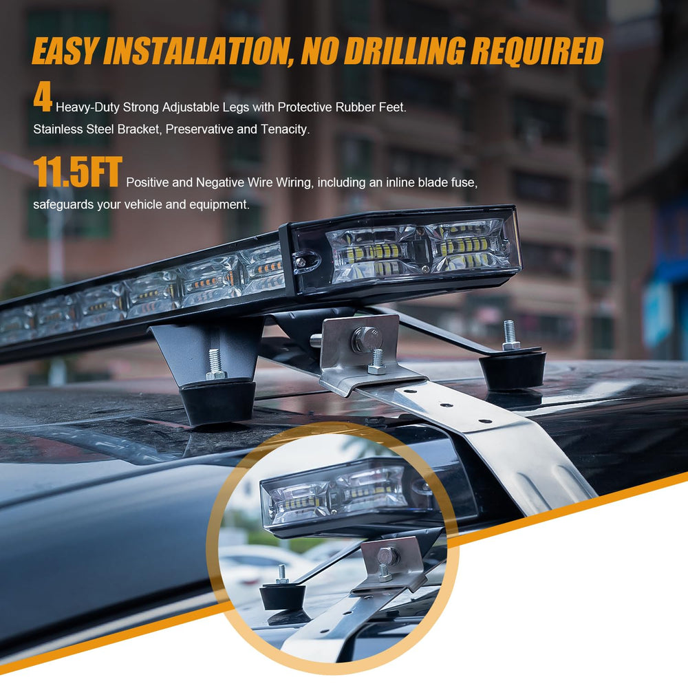Adjustable mounting bracket and long wiring on the LUMENIX beacon for flexible installation.