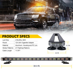 LUMENIX 38inch setup on tow truck demonstrates quick, safe vehicle signaling