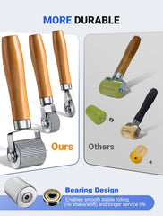 Ergonomic wooden-handle roller for comfortable, durable use